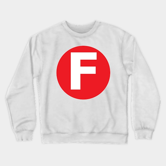 Letter F Big Red Dot Letters & Numbers Crewneck Sweatshirt by skycloudpics